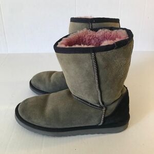 UGG Olive and Black Shearling Boots